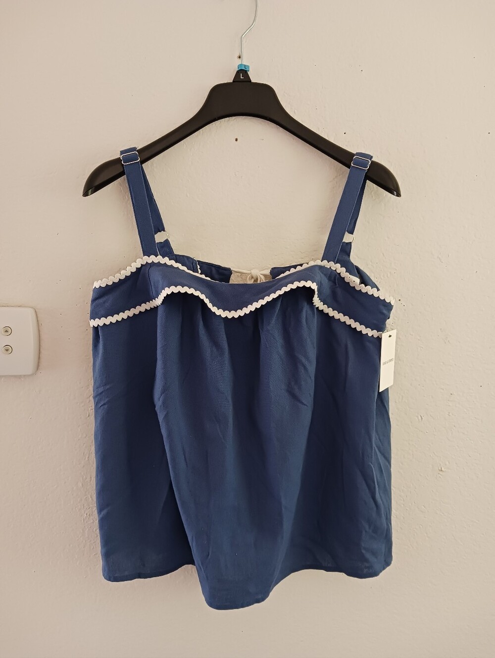 Solid & Striped Navy Rick-Rack Trim Top